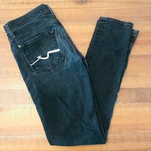 7 For All Mankind Roxanne Slim Fit Faded Black Jeans